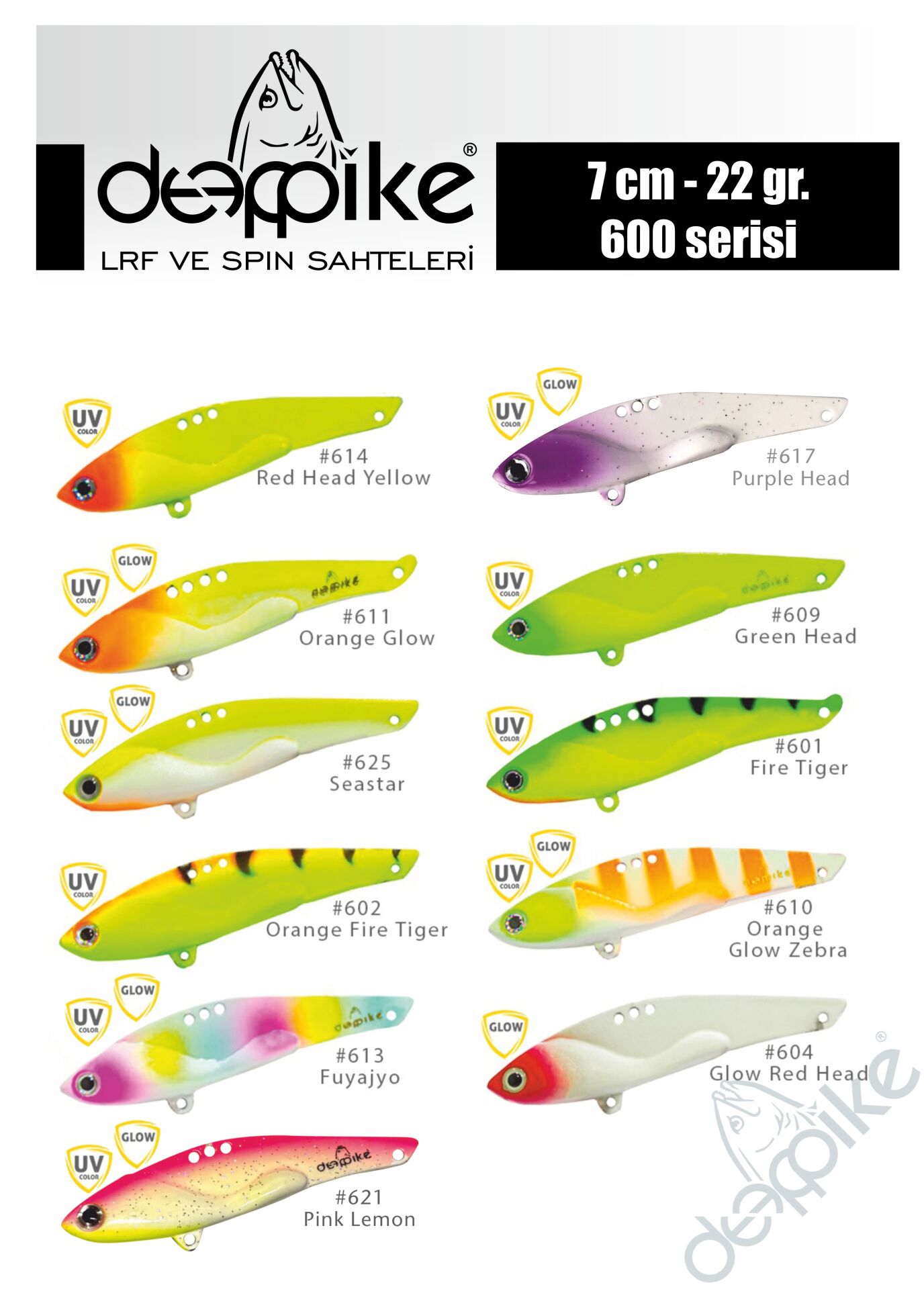 Deepvib 600 Vibrasyon Yem Serisi 22gr UV Glow Color