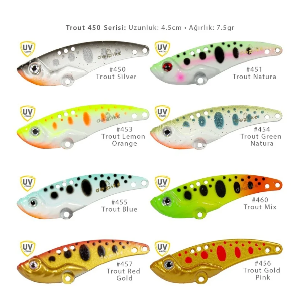 Deepvib Trout 450 8gr 4.5cm Vibrasyon Yem Serisi